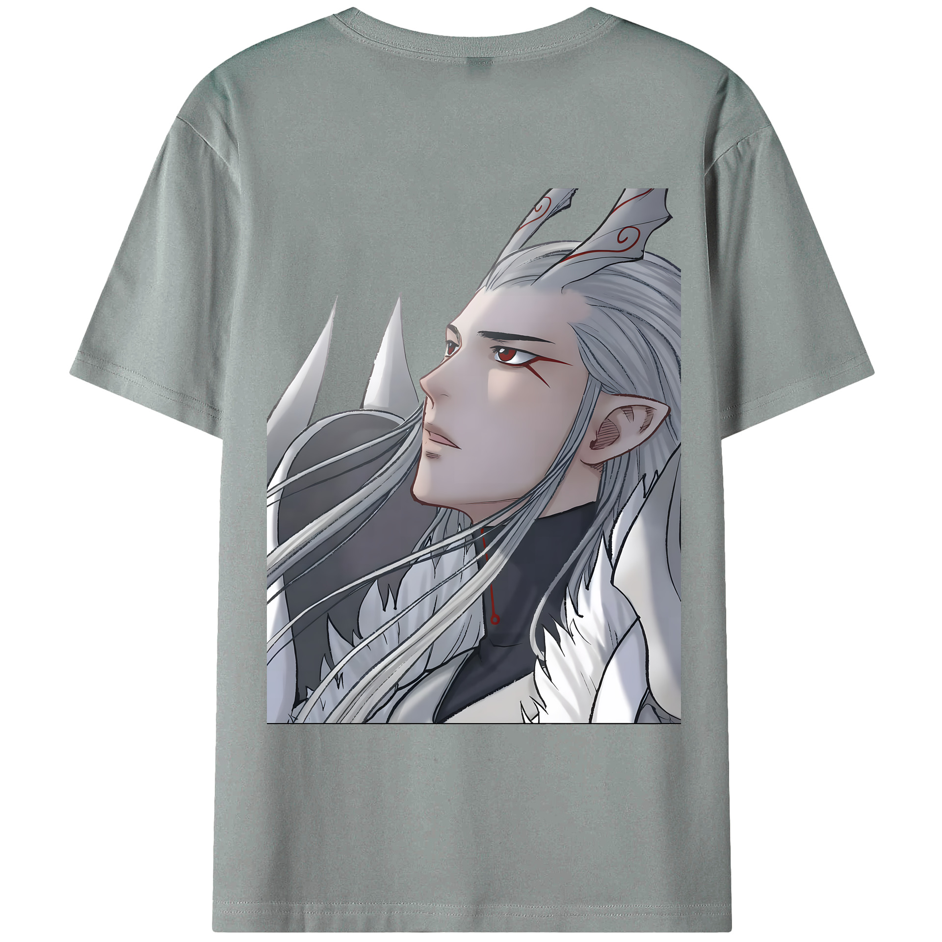 （画像用） Ne Zha 2 ナタ 魔童の大暴れ 綿100％ メンズ半袖Tシャツ（バックプリント） 通気性